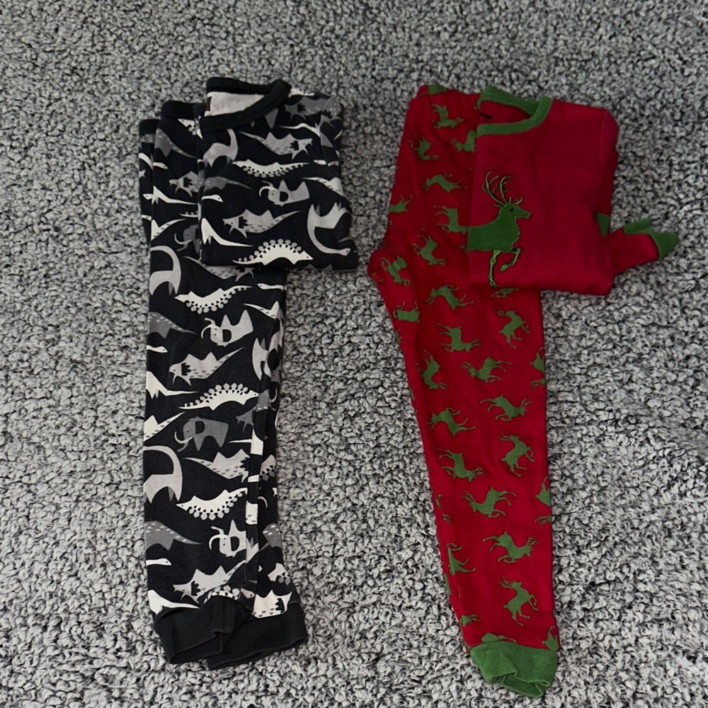 Kids Dinosaur Pajama Set - Black and Red